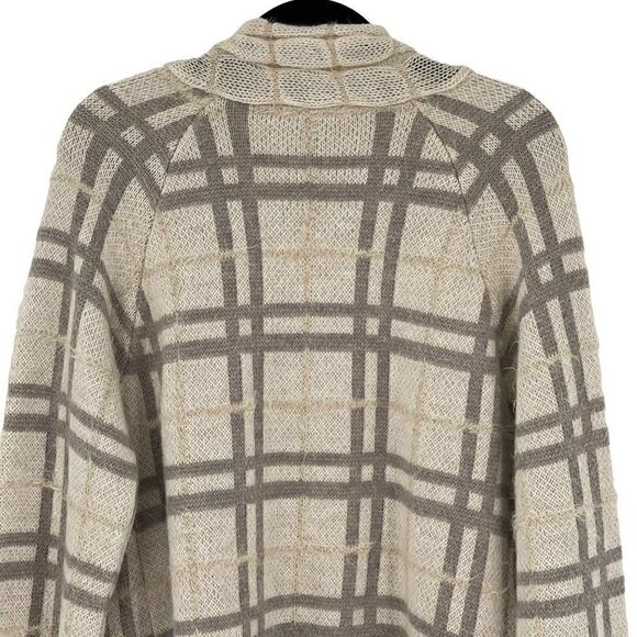 Elisabetta Collection Mohair Wool Blend Open Front Cardigan Sweater Cream Large - Picture 6 of 9